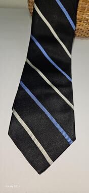 Vintage Brooks Brothers Men's Blue Striped SilkTie Businesswear Ties, Wedding